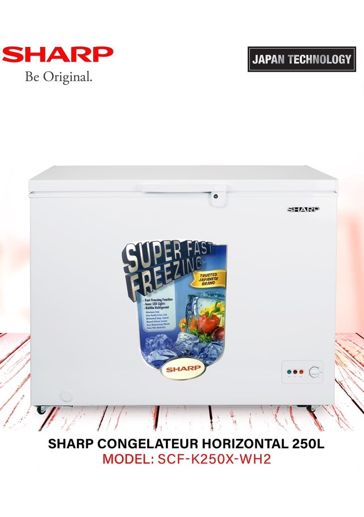 SHARP CONGÉLATEUR HORIZONTAL SCF-K250X-WH2 200 LITRES