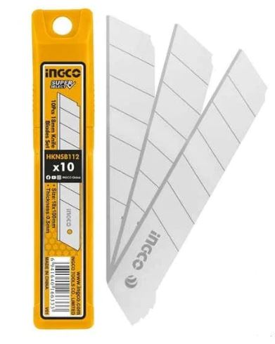 Ingco 10 pièces ensemble de lames de couteau 18 mm - HKNSB112