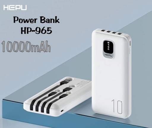 Powerbank HEPU 10 000 mAh HP-965 compatible avec tous types de téléphones portables