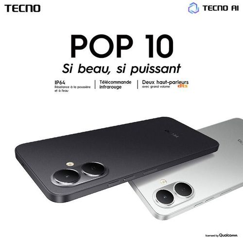 Tecno smartphone POP 10 - 4G - 64GO ROM- (3+3)GO RAM -2 SIM - 13MP-5000MAH