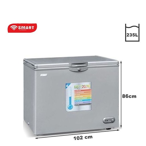 SMART TECHNOLOGY Congélateur Horizontal STCC-275 - 235 L - Gris