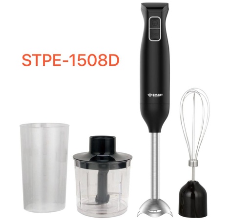 Smart Technology Mixeur plongeant électrique STPE-1508D avec bol, 4 en 1, hachoir à légumes et à viande, fouet, centre commercial, cuisine